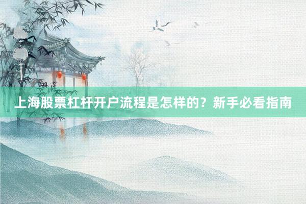 上海股票杠杆开户流程是怎样的？新手必看指南