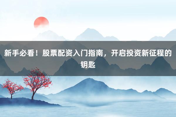 新手必看！股票配资入门指南，开启投资新征程的钥匙