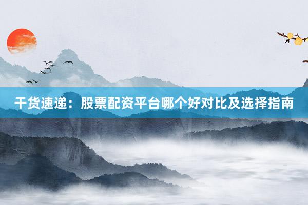 干货速递：股票配资平台哪个好对比及选择指南