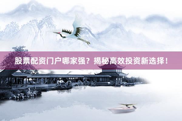 股票配资门户哪家强？揭秘高效投资新选择！
