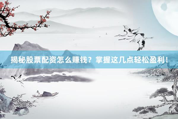 揭秘股票配资怎么赚钱？掌握这几点轻松盈利！